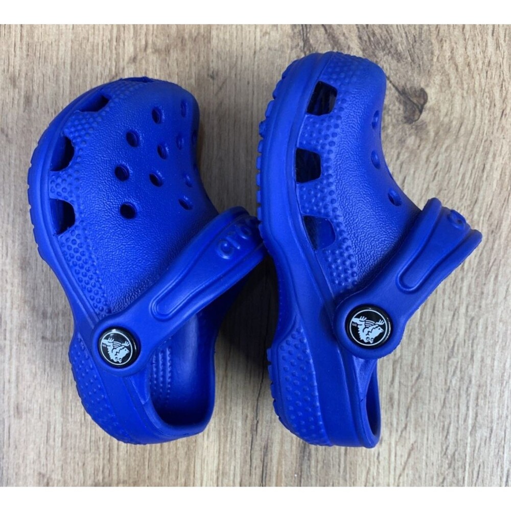 Croc Kids Clogs Slip On Shoes 207011 Adjustable Straps Blue Toddlers Size 2/3 - Picture 11 of 15
